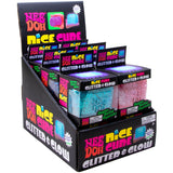 NeeDoh Nice Cube Glitter & Glow 3 Asst. CDU