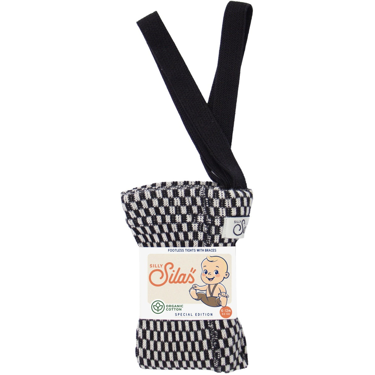 Silly Silas Black X White Checked Special Footless Strømpebukser