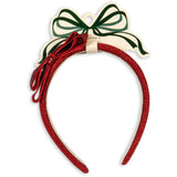 Konges Sløjd Red/Glitter Fløyel Bue Hairbrace
