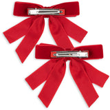 Konges Sløjd Barbados Cherry 2 Pakke Fløyel Dobbel Bue Hair Clips