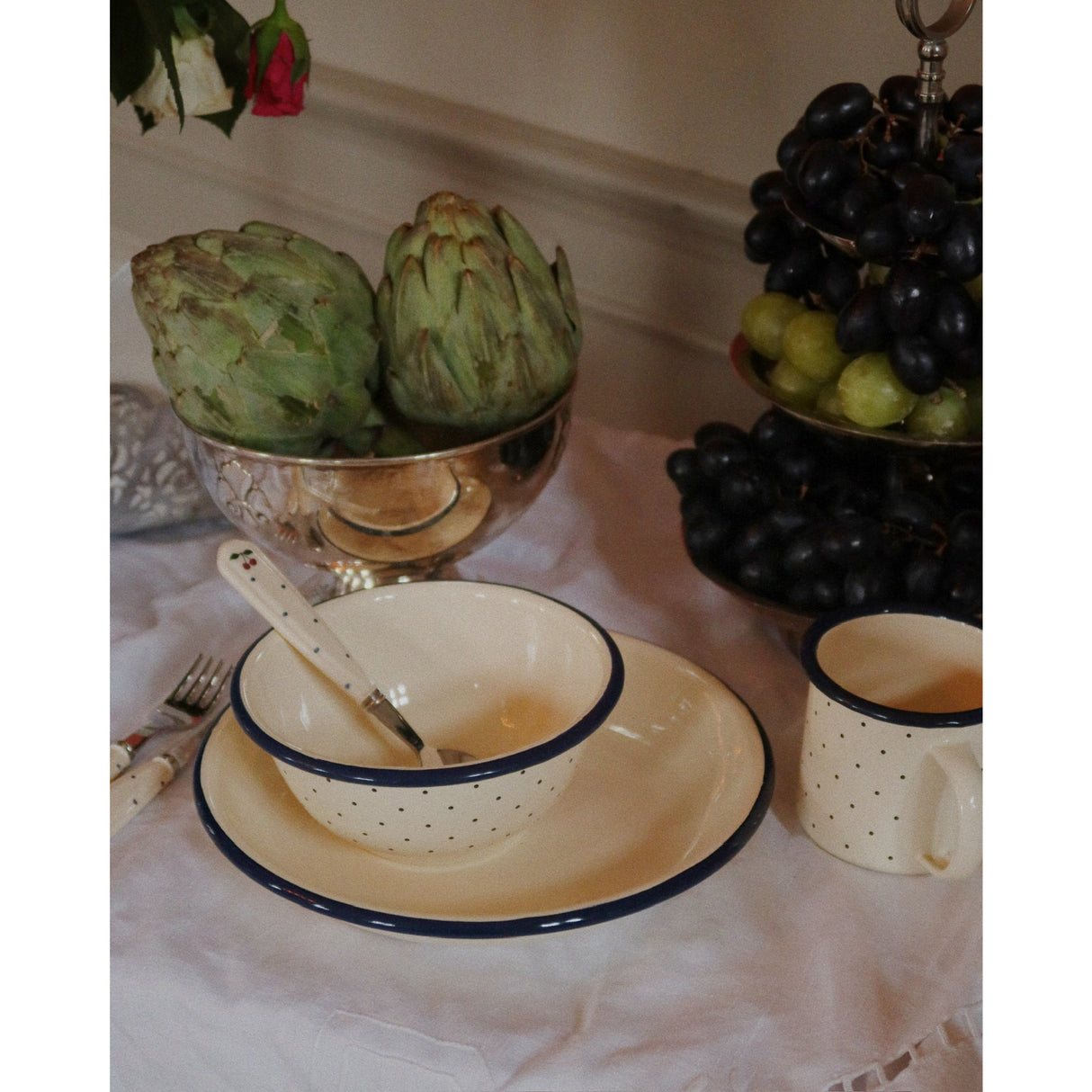 Konges Sløjd Navy Dot Bestikk Sett