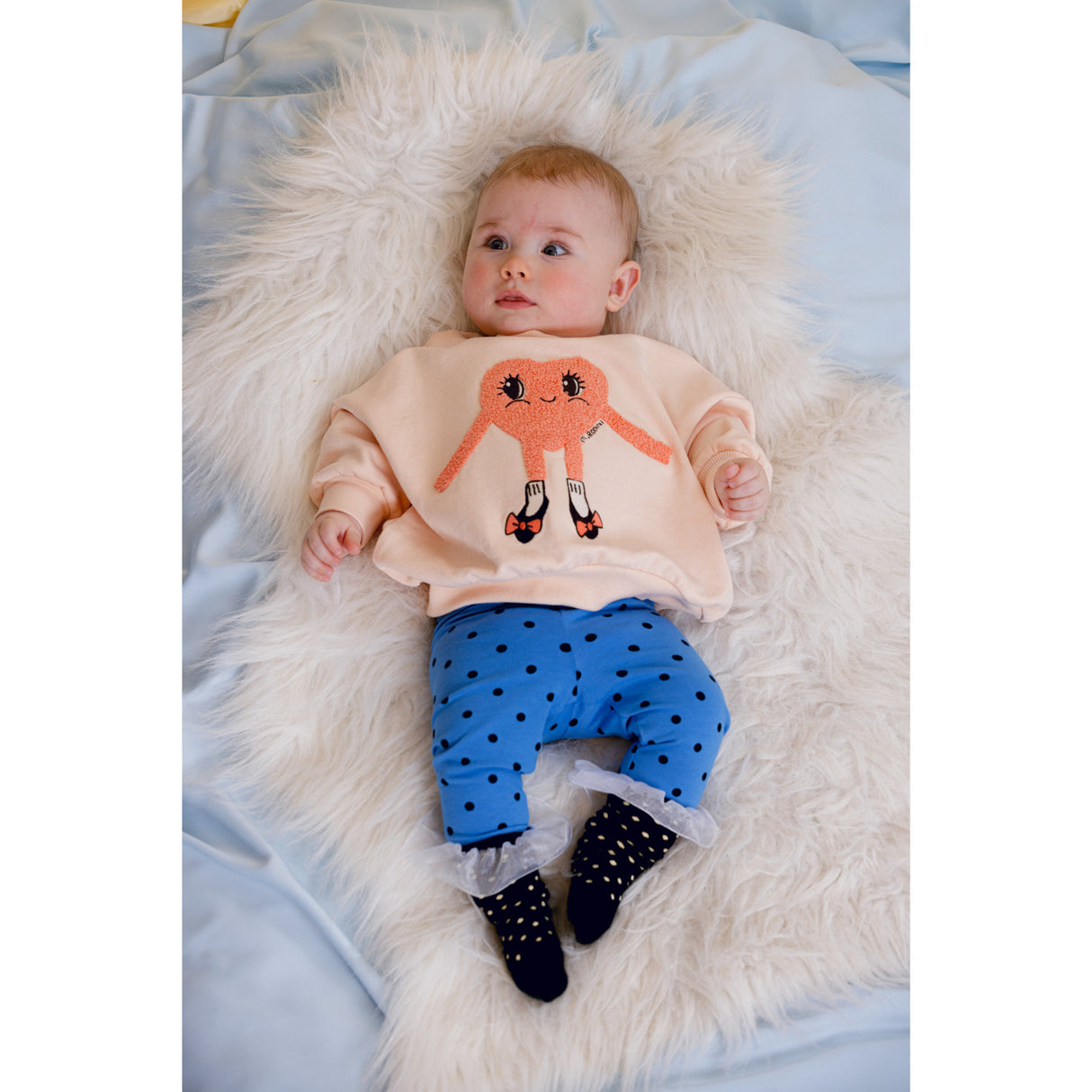 Mini Rodini Pink Heart In Shoes Chenille Collegegenser