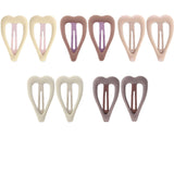 Bow's by Stær Brown Snap Hårspenne - Hjerteblanding (10 Pack)