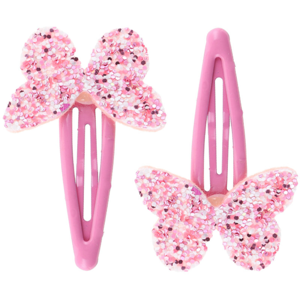 Bow's by Stær Pink Snap Hårspenne - Sommerfugl (2 Pack)