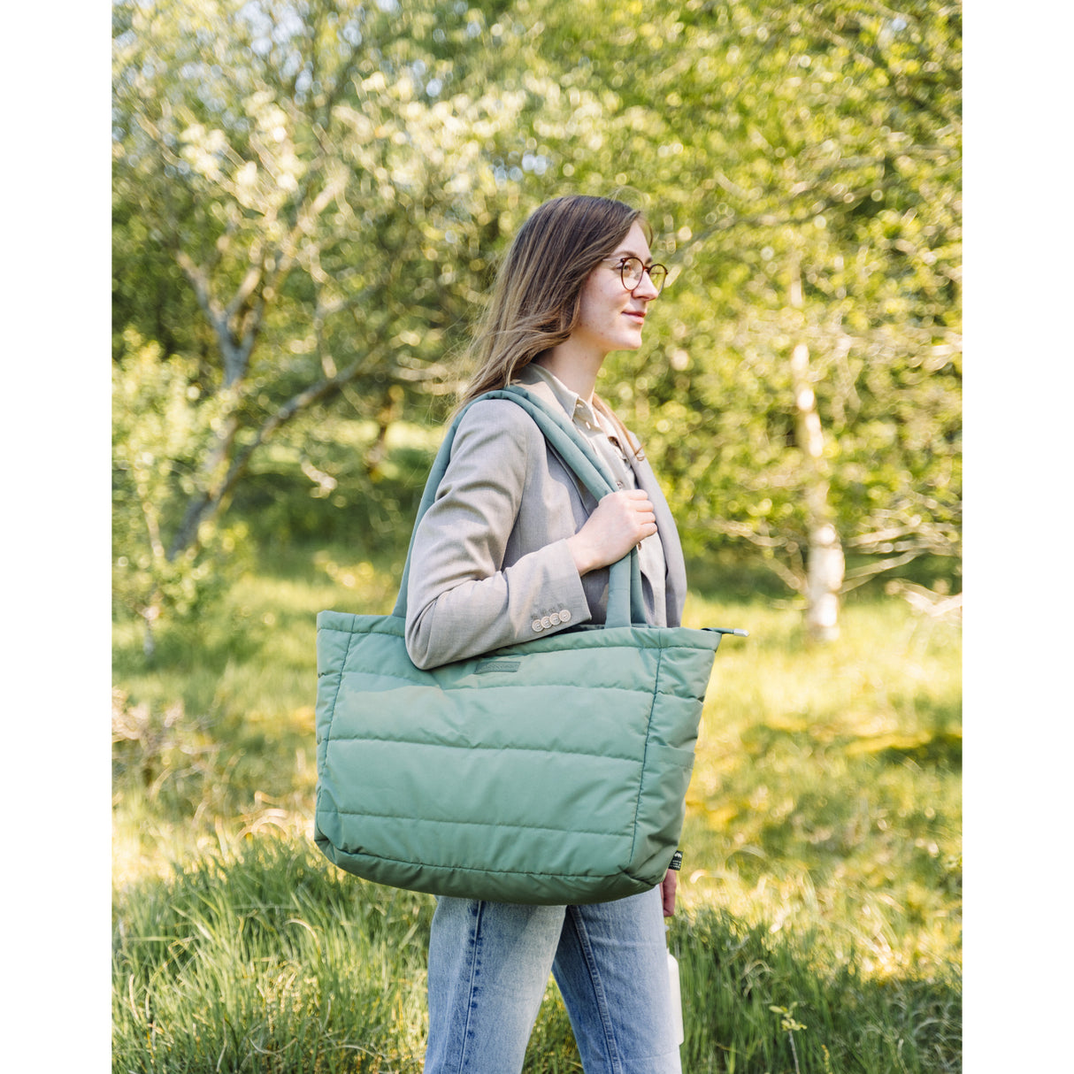 DonebyDeer Green Vattert Pusle Tote Bag