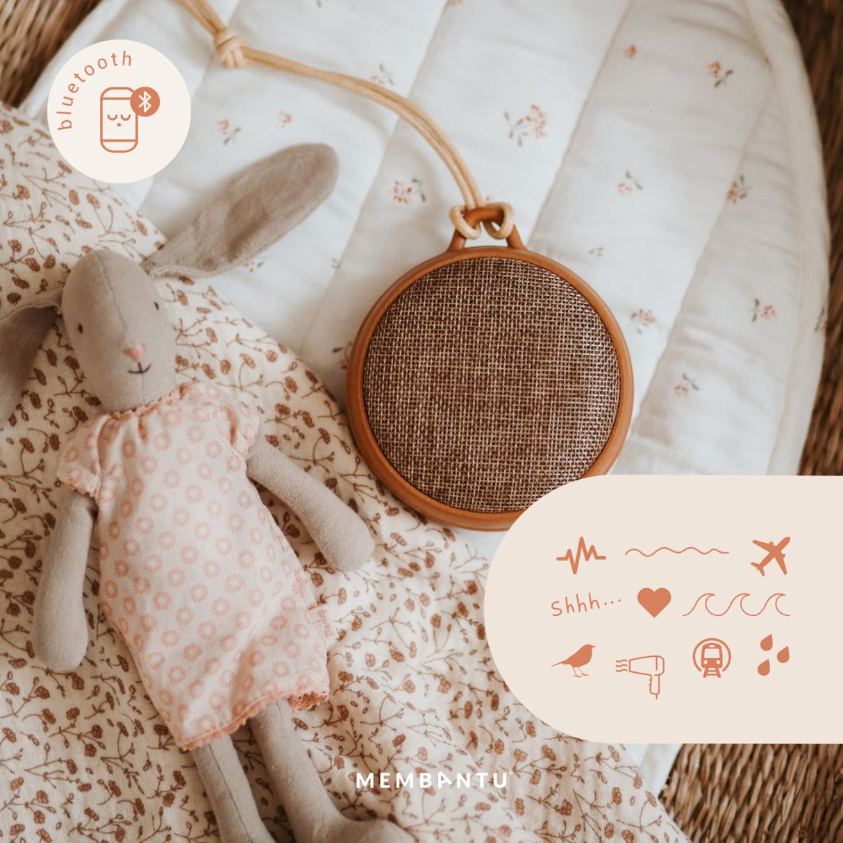 MEMBANTU Wood White Noise Speaker Echo01