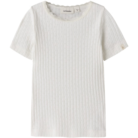 Lil'Atelier Coconut Milk Nmfhaldis Ss Slim Topp Lil