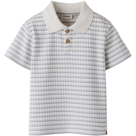 Lil'Atelier Coconut Milk Dusty Blue Nmmhaldur Ss Loose Polo Lil