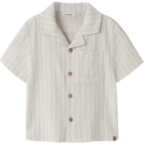 Lil'Atelier Coconut Milk Dusty Blue Nmmhagi Ss Loose Skjorte Lil