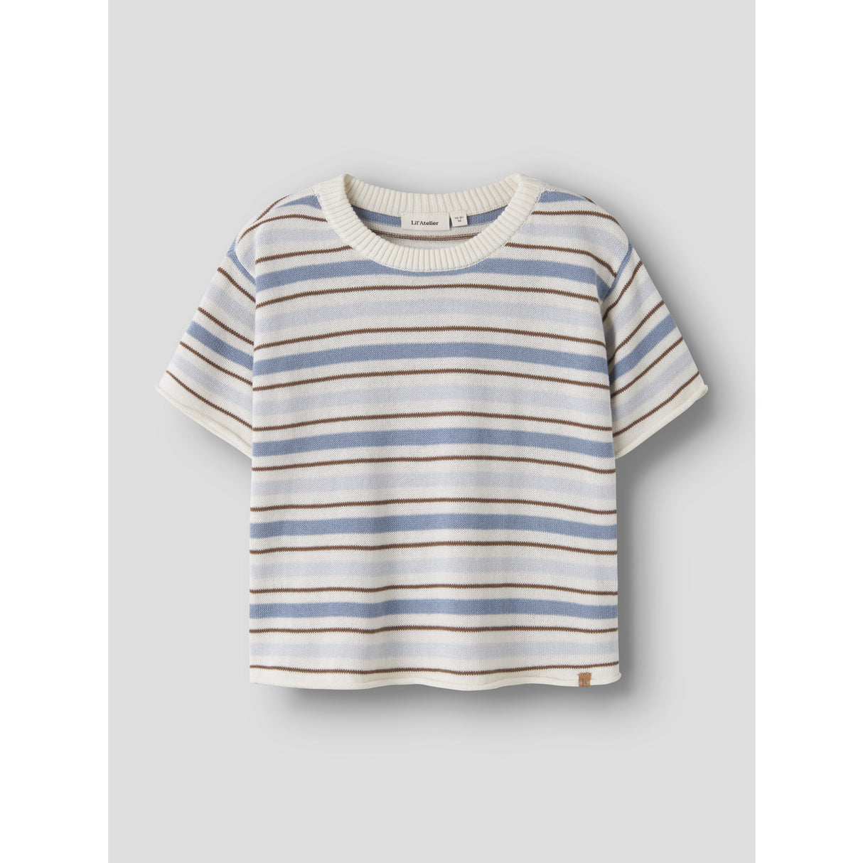 Lil'Atelier Coconut Milk Dusty Blue Nmmhito Ss Loose Strikk Lil