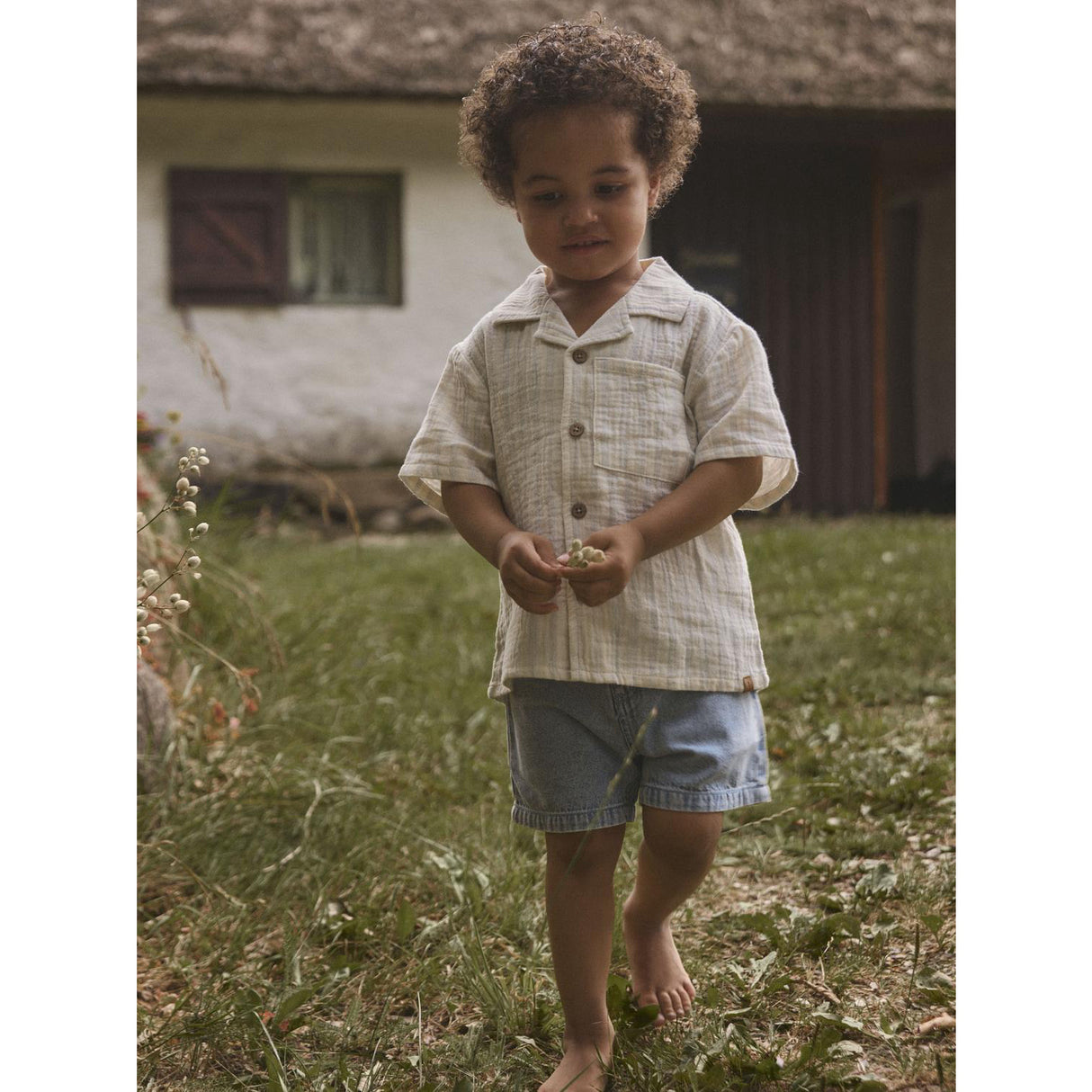 Lil'Atelier Coconut Milk Dusty Blue Nmmhagi Ss Loose Skjorte Lil