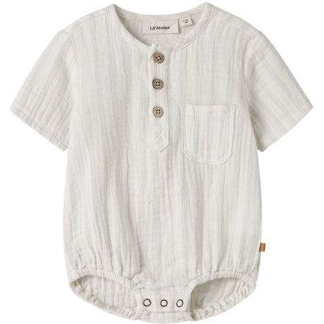 Lil'Atelier Coconut Milk Dusty Blue Nbmhagi Ss Loose Skjorte Body Lil