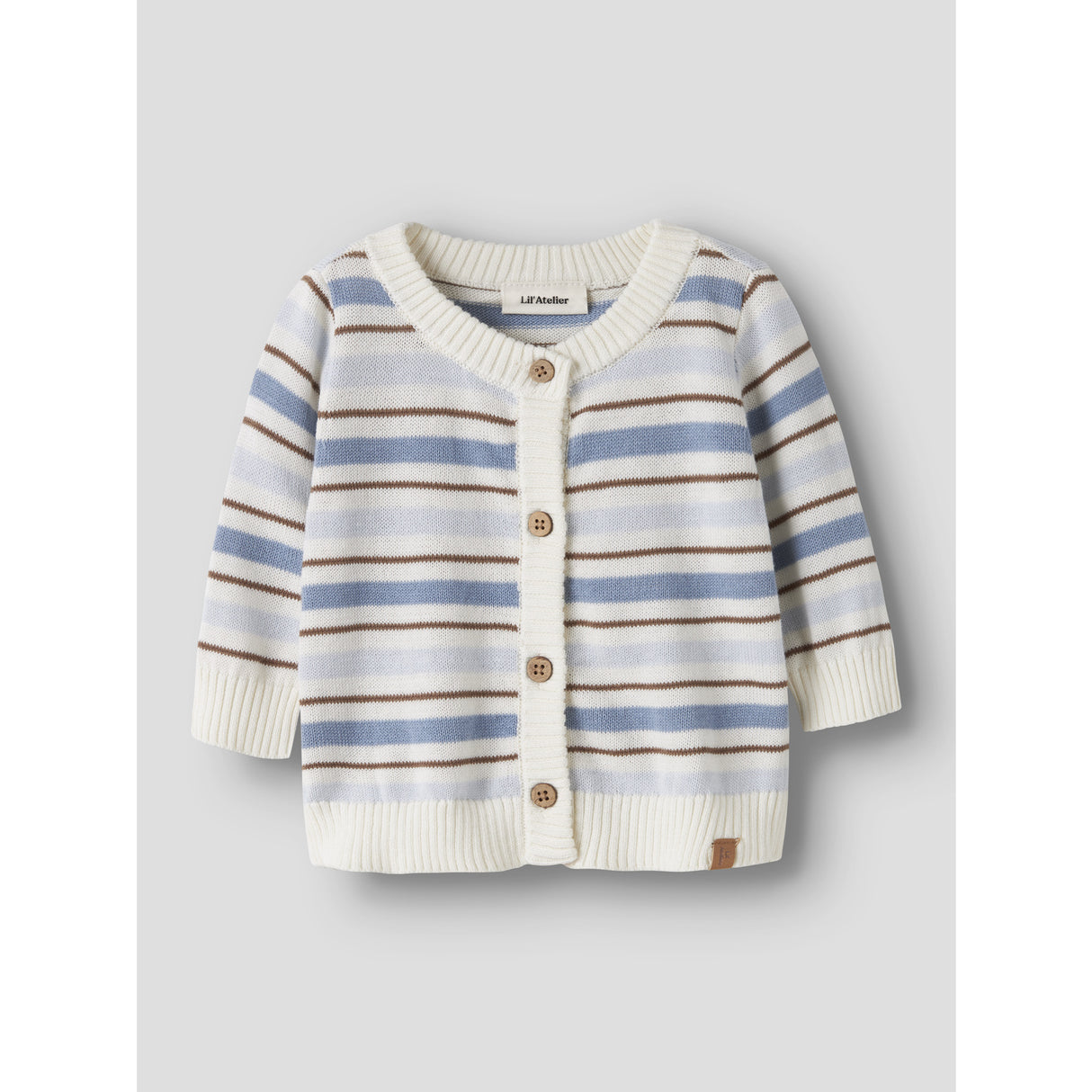Lil'Atelier Coconut Milk Dusty Blue Nbmhito Ls Strikk Card Lil