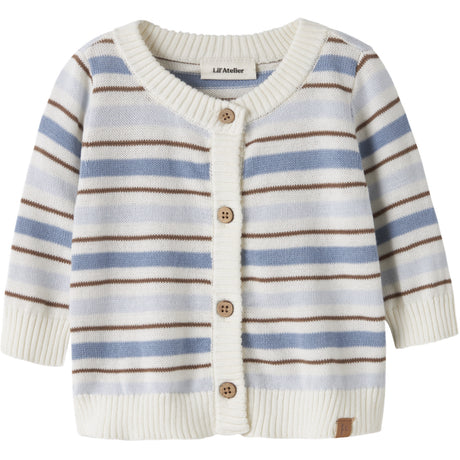 Lil'Atelier Coconut Milk Dusty Blue Nbmhito Ls Strikk Card Lil