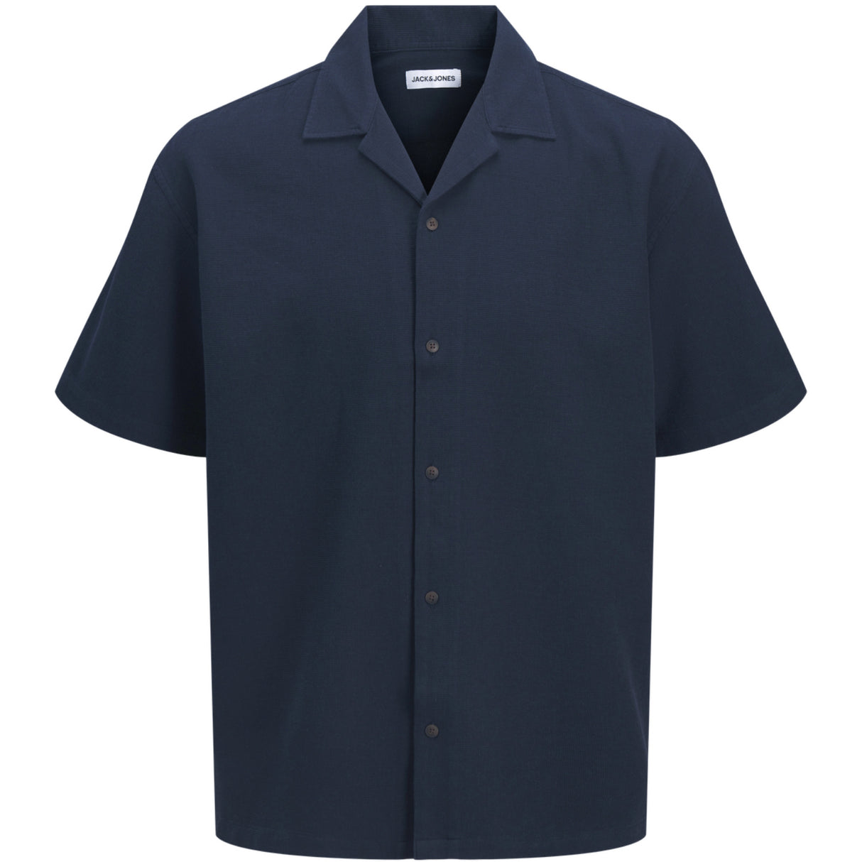 Jack & Jones Junior Navy Blazer Jjglobal Waffle Resort Skjorte Ss Mp Jnr
