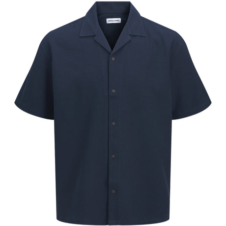 Jack & Jones Junior Navy Blazer Jjglobal Waffle Resort Skjorte Ss Mp Jnr
