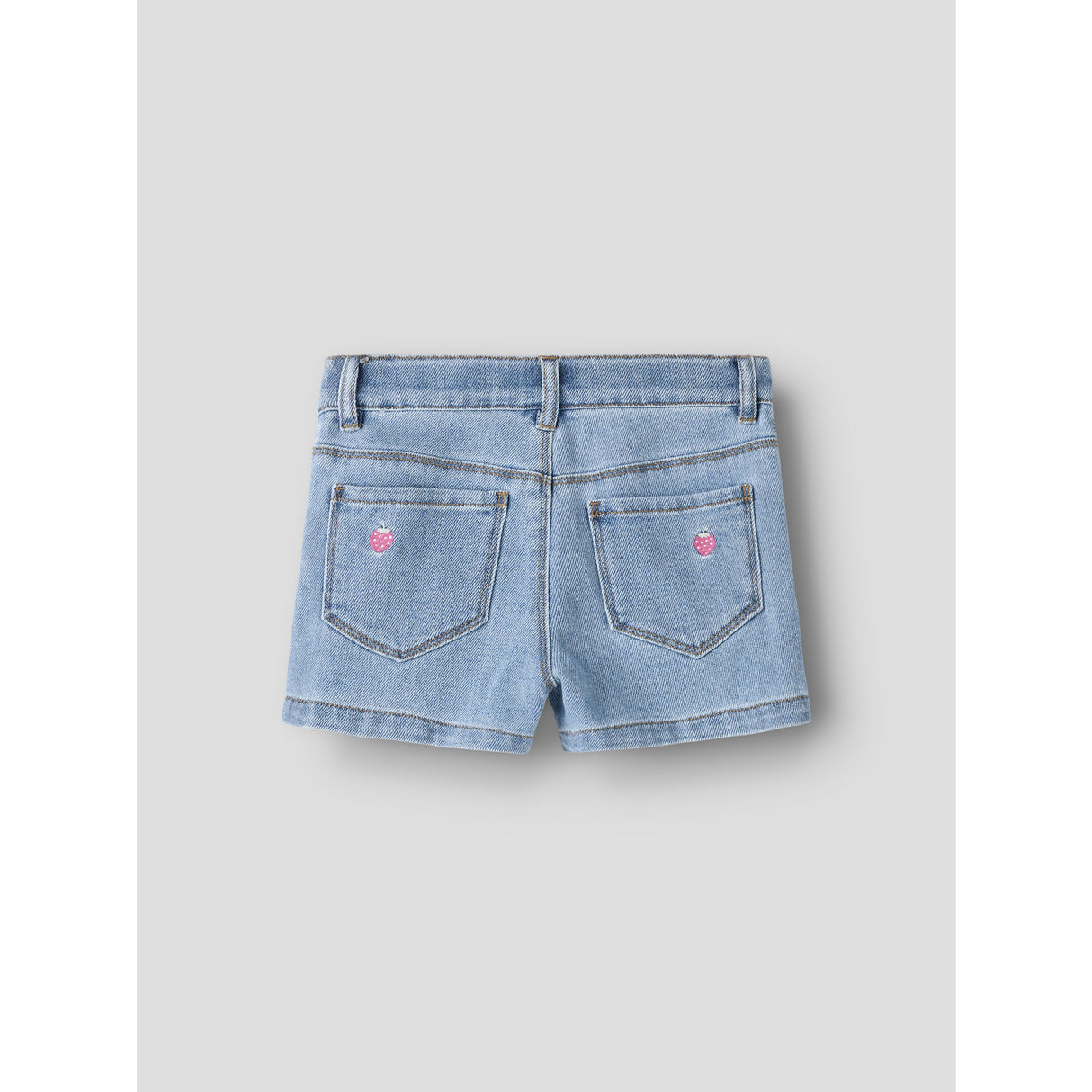 Name It Light Blue Denim Strawberry Nmfrose Reg Emb Shorts 6202-Iz