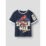Name It Navy Blazer Nmmanri Spider Nreg Ss Poly Topp Mar