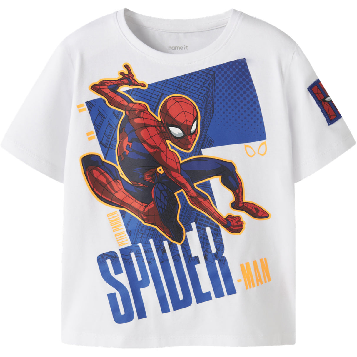 Name It Bright White Nmmajit Spider Nreg Ss Topp Box Mar