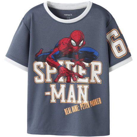 Name It Vintage Indigo Nmmanri Spider Nreg Ss Poly Topp Mar