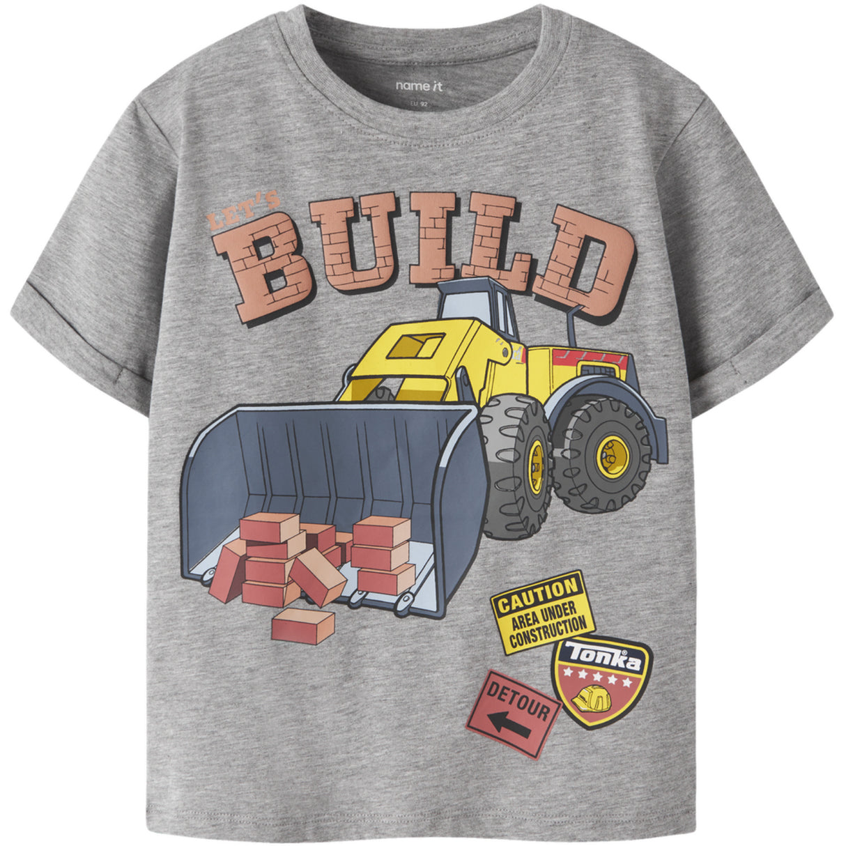 Name It Grey Melange Nmmalik Tonka Ss Nreg Topp Cplg