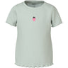 Name It Pale Aqua Strawberries Embroidery Nmfvivemma Ss Slim Topp
