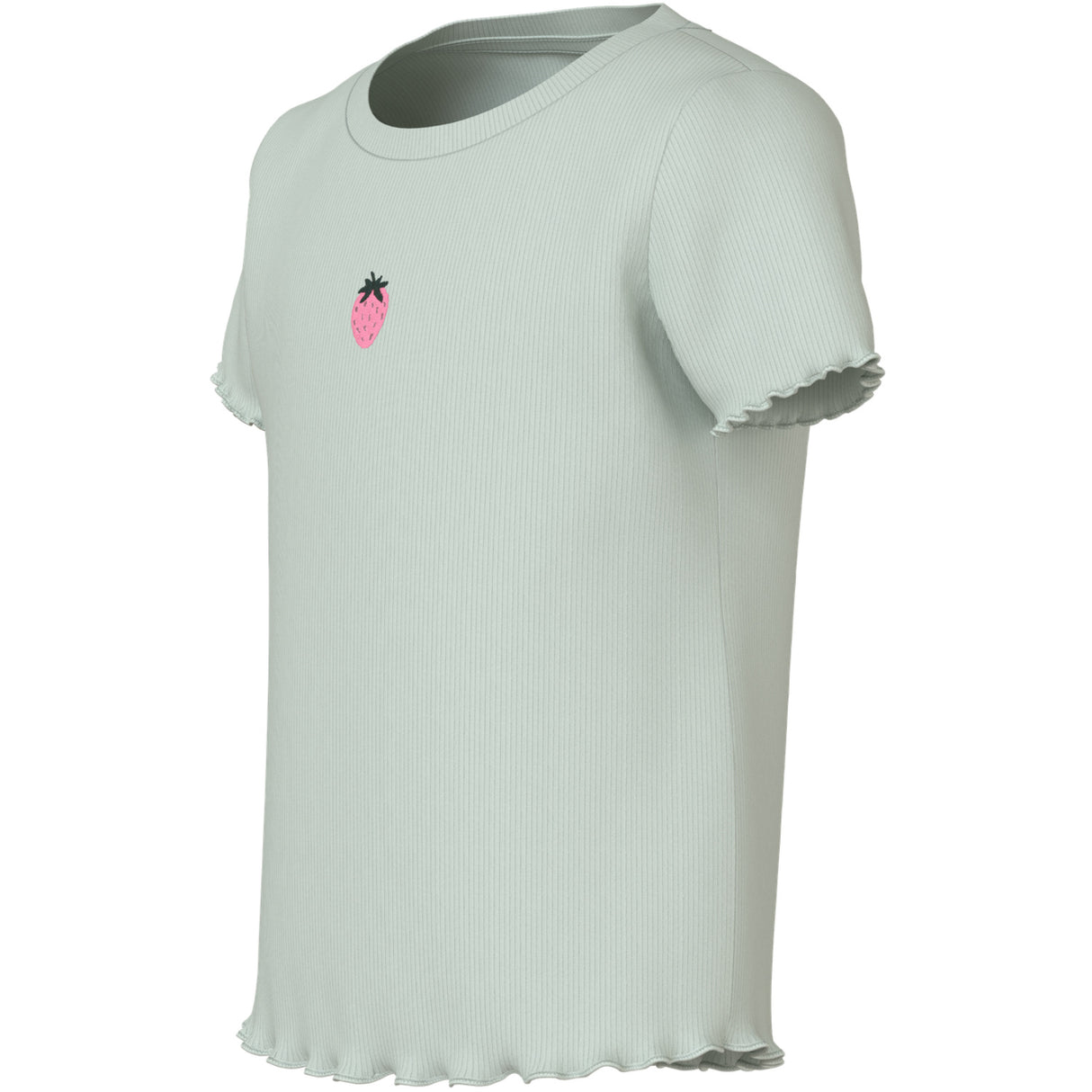 Name It Pale Aqua Strawberries Embroidery Nmfvivemma Ss Slim Topp
