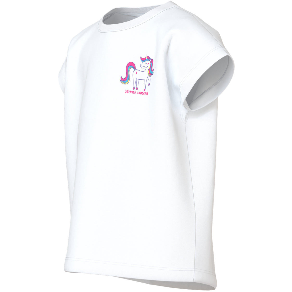 Name It Bright White Unicorn Nmfvarutti Capsl Loose Topp