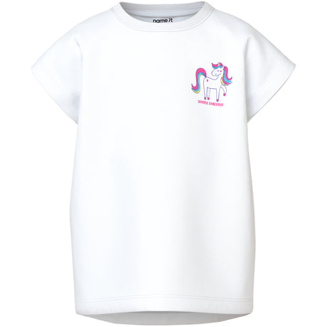 Name It Bright White Unicorn Nmfvarutti Capsl Loose Topp