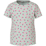 Name It Pale Aqua Strawberries Nmfvemma Aop Ss Slim Topp
