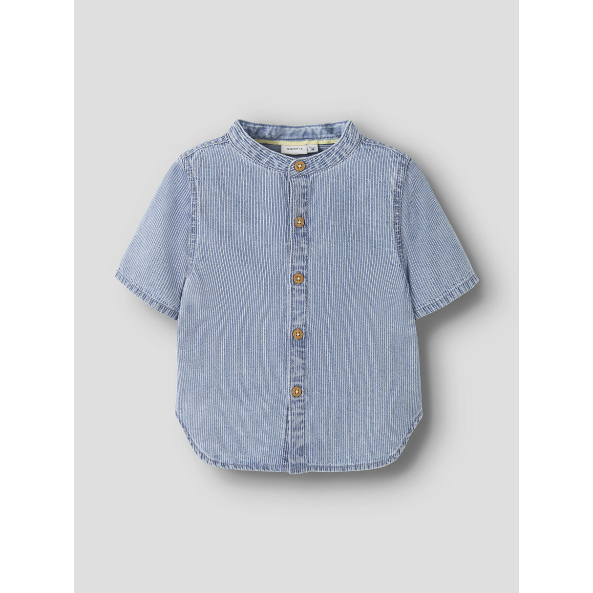 Name It Light Blue Denim Nmmhans Stripe Dnm Ss Skjorte 1910-Ip H