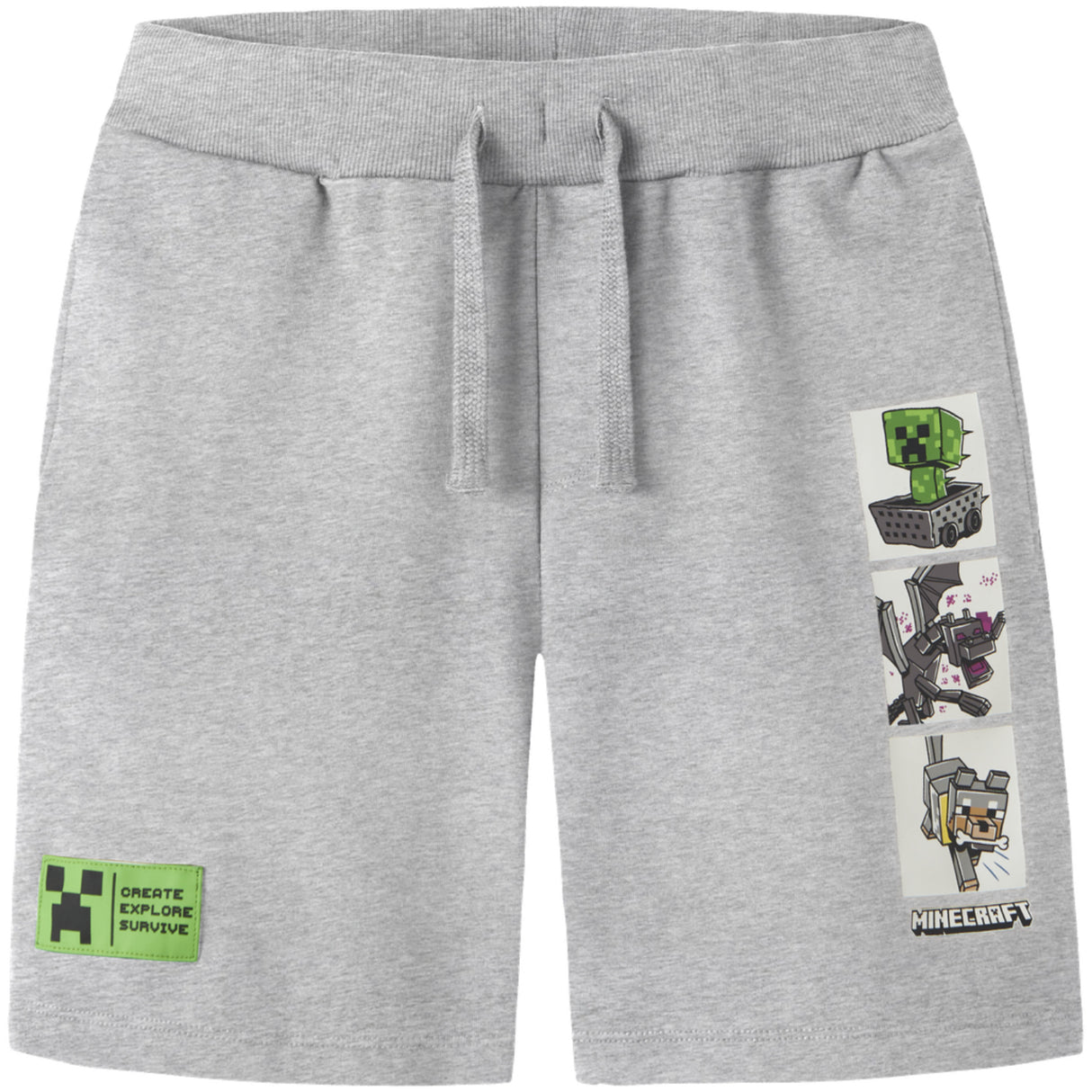 Name It Grey Melange Nkmmar Minecraft Nreg Swe Shorts Unb Bfu