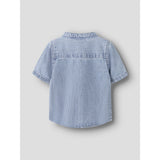 Name It Light Blue Denim Nbmleo Stripe Dnm Ss Skjorte 1910-Ip H