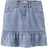 Name It Light Blue Denim Anglaise Nkfhallie Dnm Anglaise Skjørt 1026-Ov H