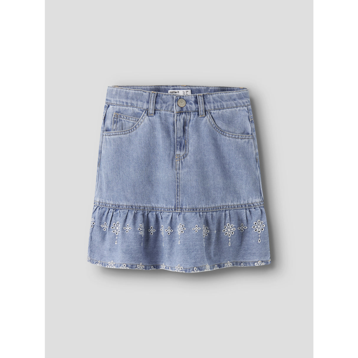 Name It Light Blue Denim Anglaise Nkfhallie Dnm Anglaise Skjørt 1026-Ov H