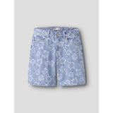 Name It Light Blue Denim Flowers Nkfrose Dnm Jacq Long Shorts 2440-Ja H