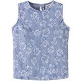 Name It Light Blue Denim Flowers Nkflucy Sl Dnm Jacq Topp 2440-Ja H