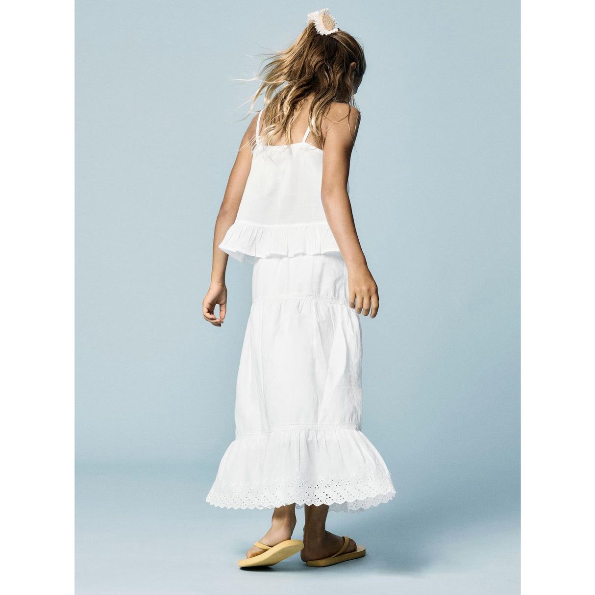 Name It Bright White Nkfhermala Long Skjørt