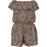 Name It Turtledove Leopard Nkfvinaya Ss Playsuit Fffff Noos