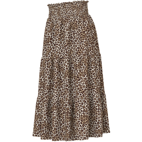 Name It Turtledove Leopard Nkfvinaya Long Wide Skjørt