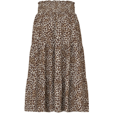 Name It Turtledove Leopard Nkfvinaya Long Wide Skjørt