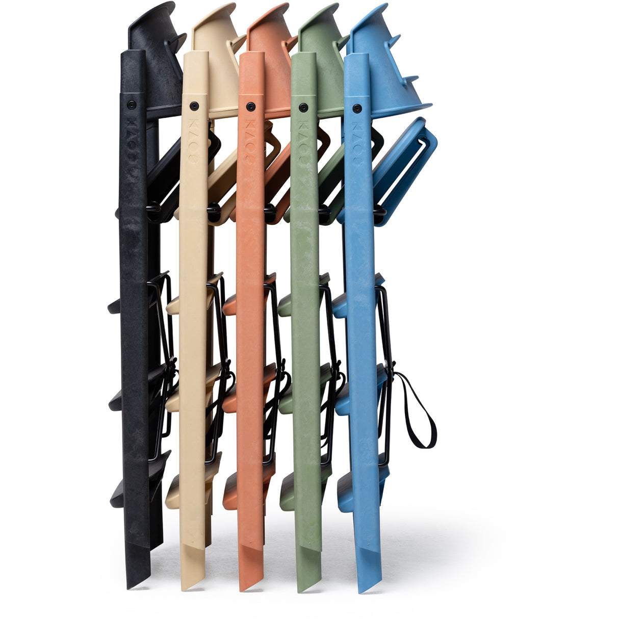 KAOS Swedish Blue Klapp High Stol Recycled Med KLAPP® Safety Rail & Tray Bundle