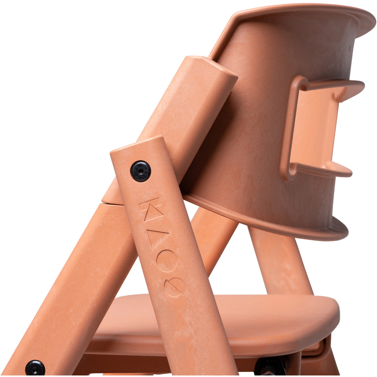 KAOS Terracotta Pink Klapp High Stol Recycled Med KLAPP® Safety Rail & Tray Bundle