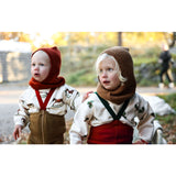 Silly Silas Maple Leaf With Dark Forest Green Footless Strømpebukser Christmas Edition