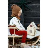 Silly Silas Maple Leaf With Dark Forest Green Footless Strømpebukser Christmas Edition