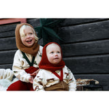 Silly Silas Maple Leaf With Dark Forest Green Footless Strømpebukser Christmas Edition