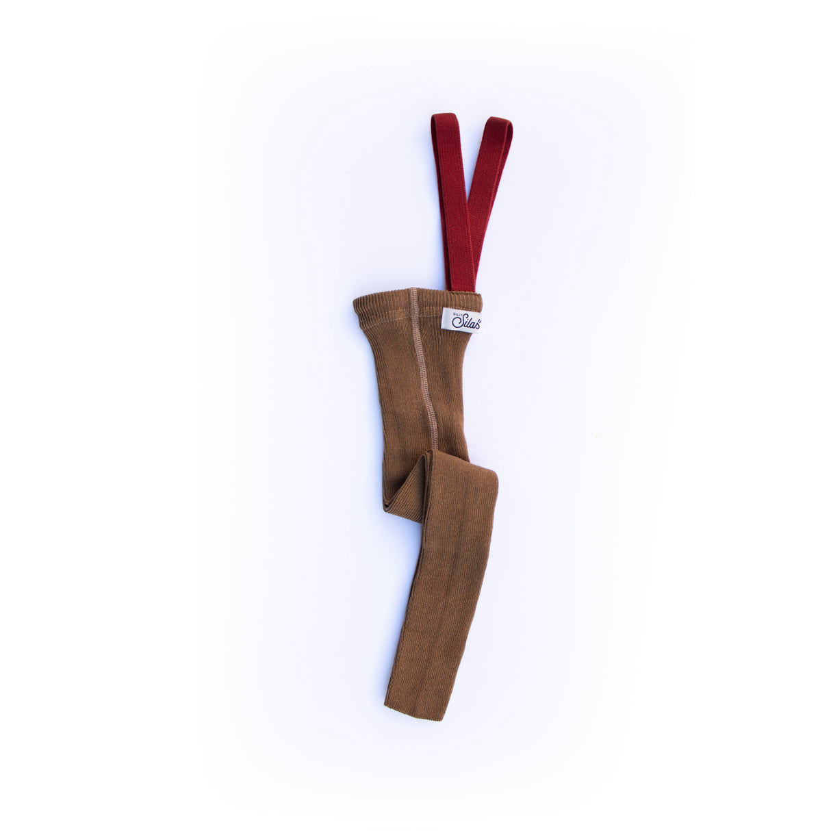 Silly Silas Acorn Brown With Maple Leaf Footless Strømpebukser Christmas Edition