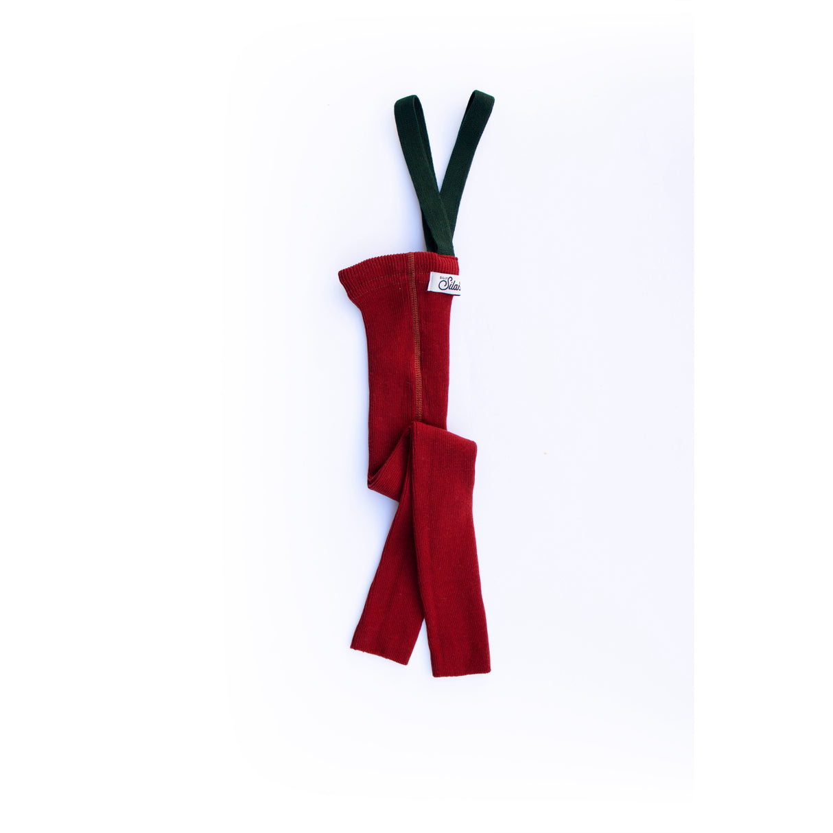 Silly Silas Maple Leaf With Dark Forest Green Footless Strømpebukser Christmas Edition