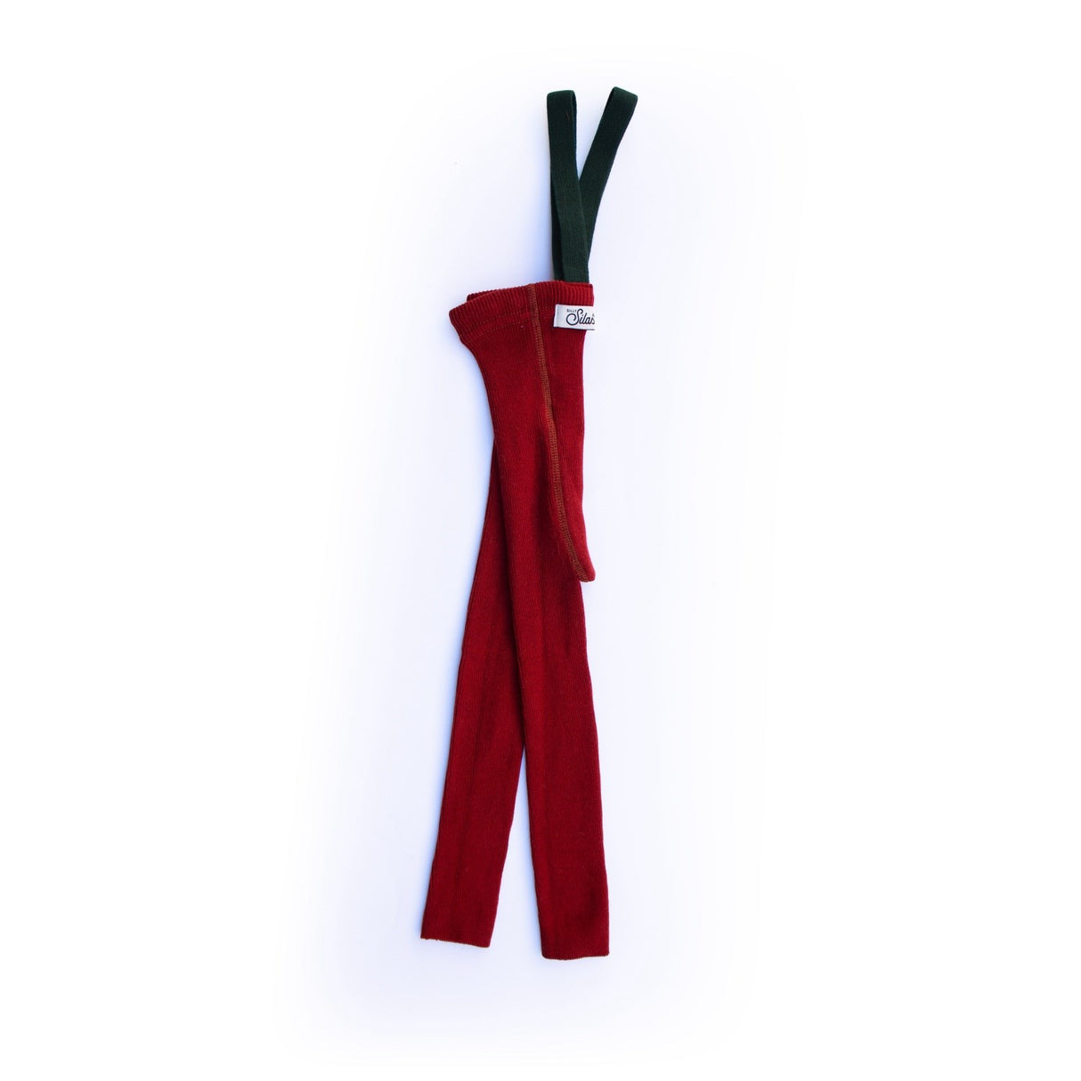 Silly Silas Maple Leaf With Dark Forest Green Footless Strømpebukser Christmas Edition