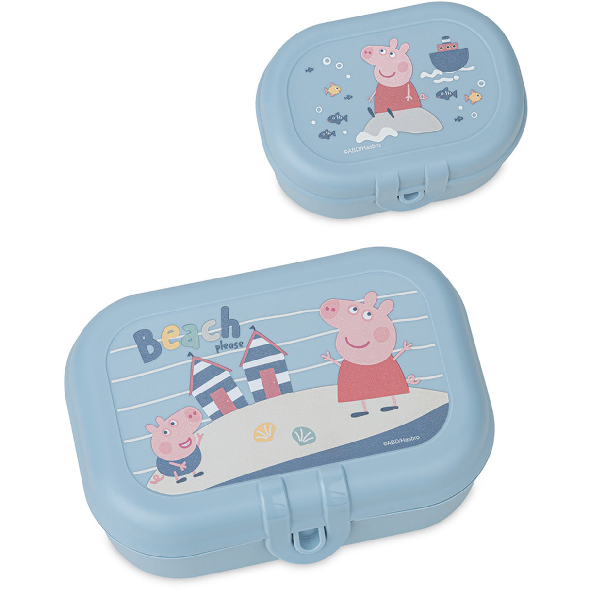 Koziol Powder Blue Lunch Box Sett + Water Flaske 200Ml Peppa Pig Waves To Go